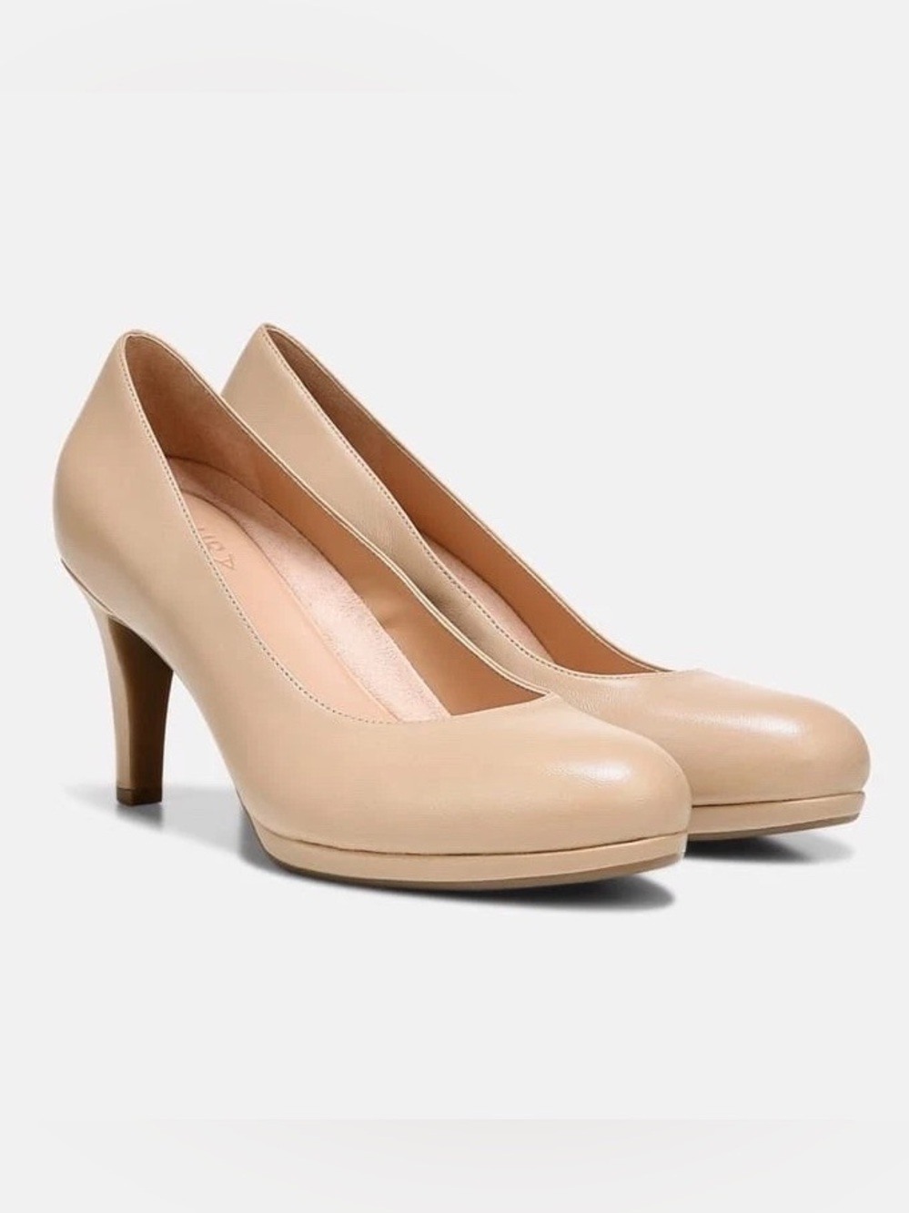 Naturalizer Penny Nude Pumps Heels Size 8.5M Comfort Round Toe Career Office
